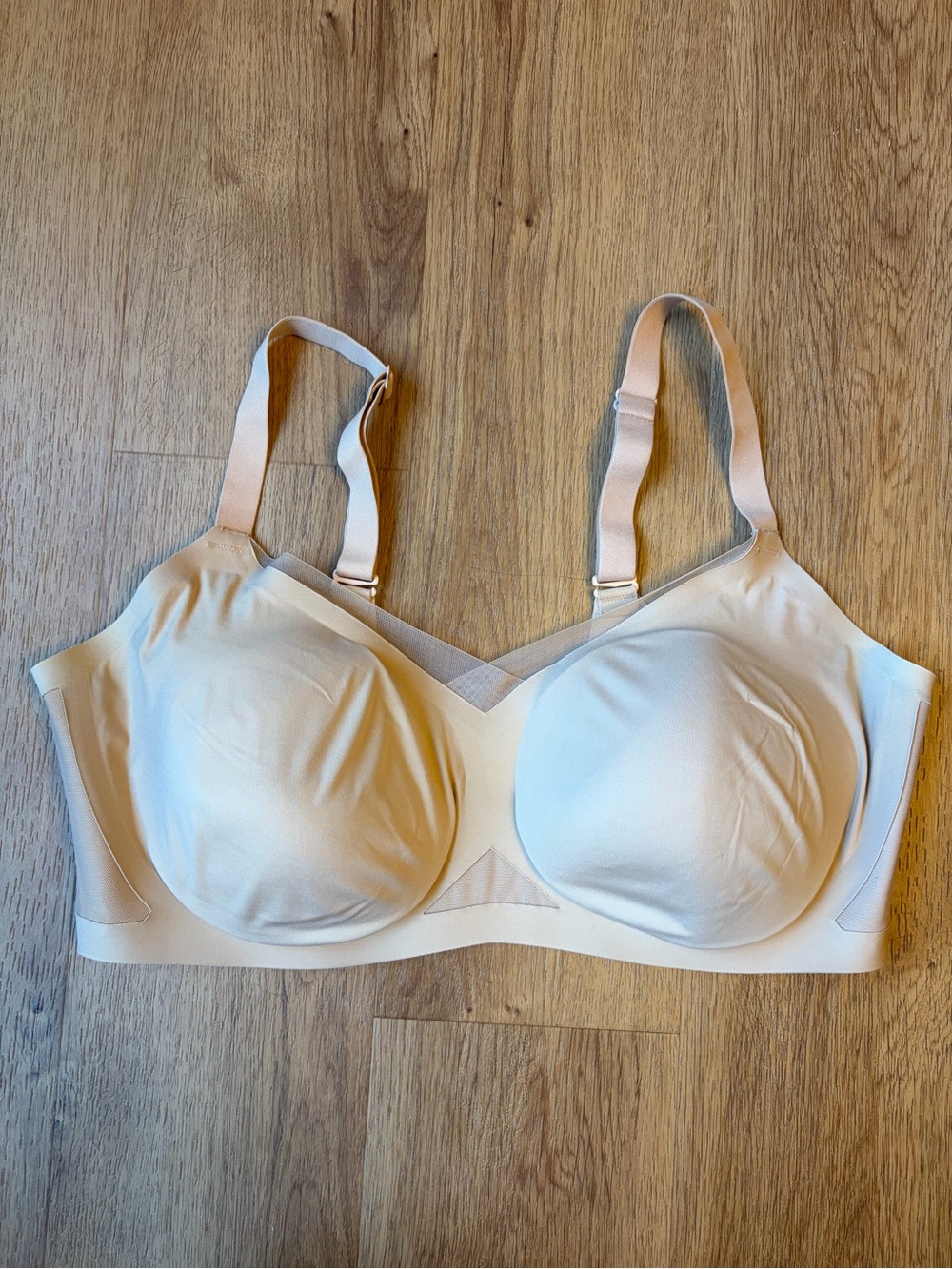 Honeylove Crossover Bra 1X 40C/D Nude Beige Wireless Full Coverage Bra